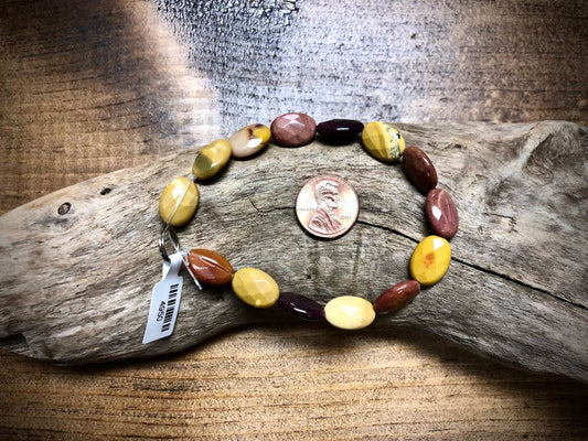 Mookaite Faceted Oval Bead Strand - 14mm x 10mm - 8"