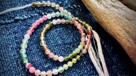 Tourmaline Bead Strand - Faceted Rounds - 4mm - 12.5”