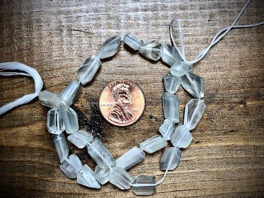 Moonstone Faceted Nuggets Bead Strand - 10"