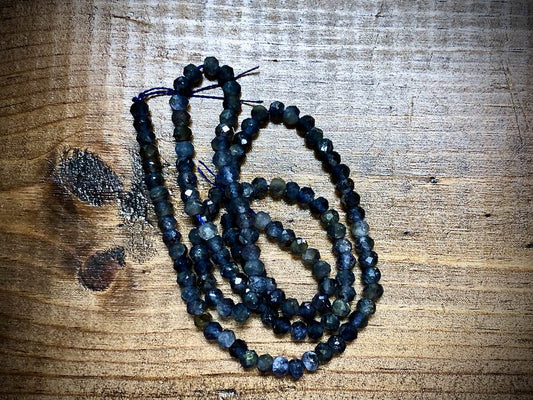 Iolite Faceted Rondelles Bead Strand - 3mm x 4mm - 15"