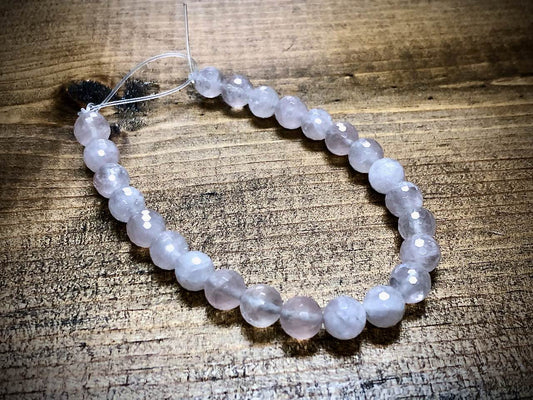 Rose Quartz Faceted Rounds Bead Strand - 8mm - 8"