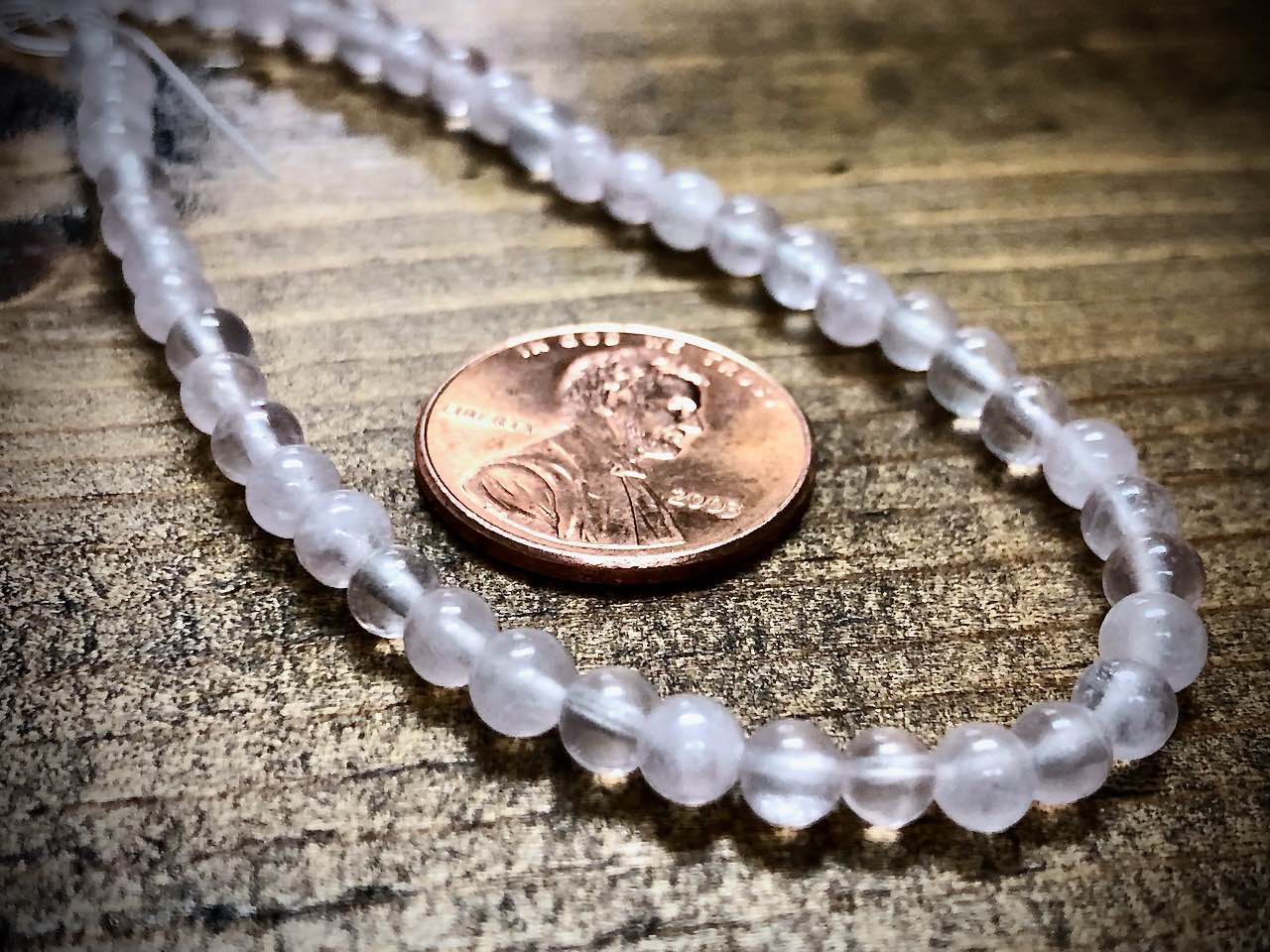Rose Quartz Smooth Rounds Bead Strand - 4mm - 8"