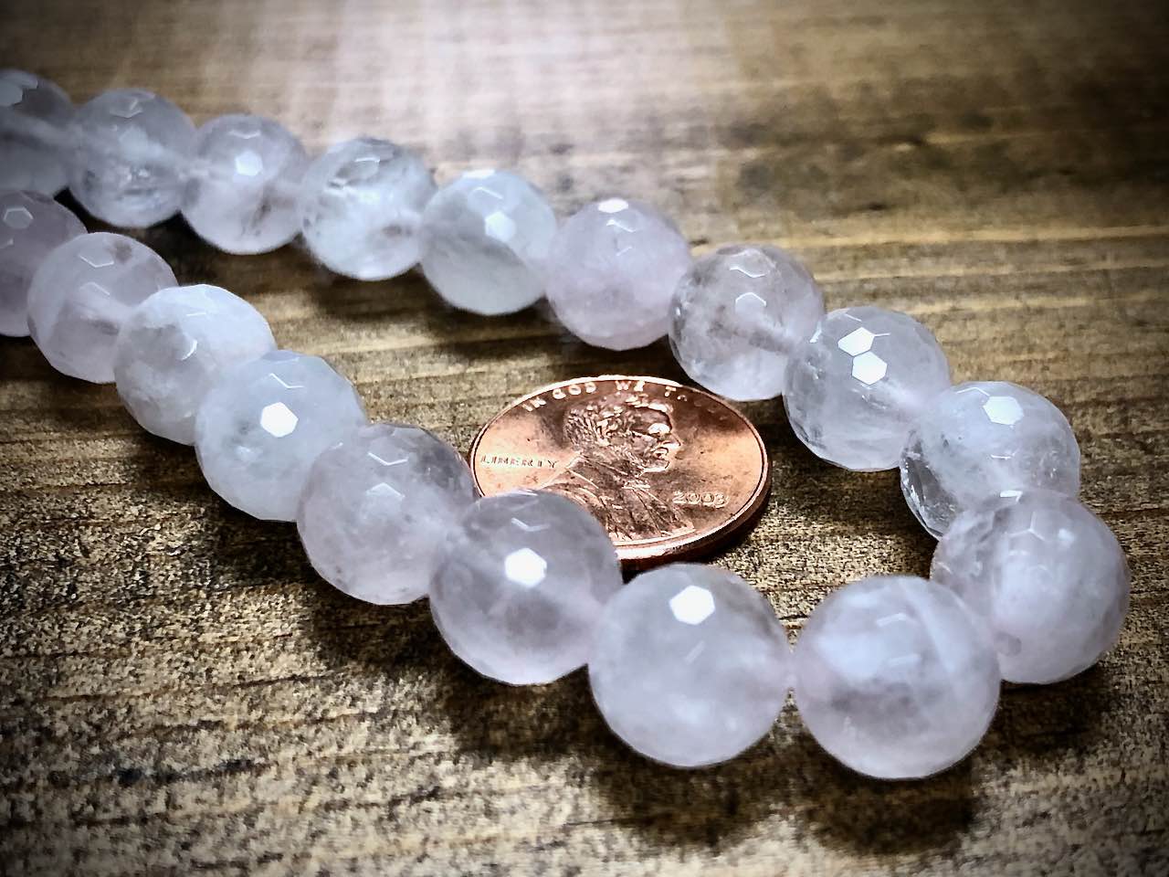Rose Quartz (Dyed) Faceted Rounds Bead Strand - 10mm - 8"