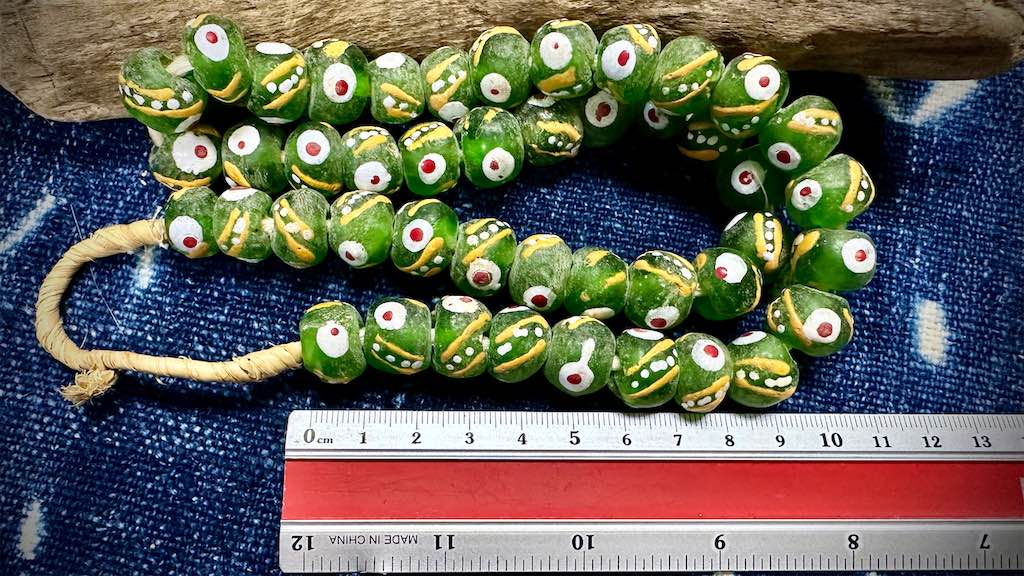 African Glass Bead Strand - Large-Hole Rounds - 15mm - 21”