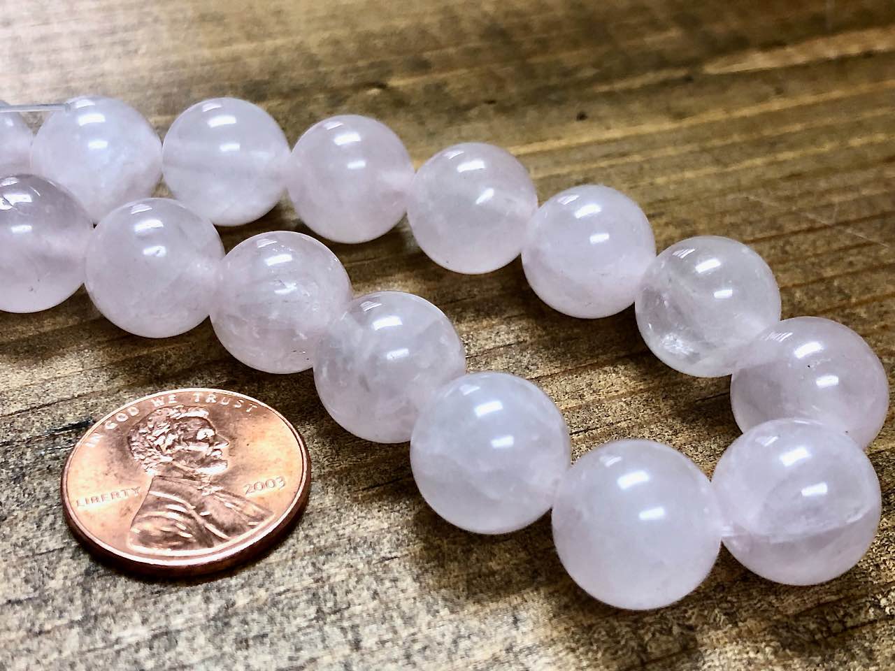 Rose Quartz (Dyed) Smooth Rounds Bead Strand - 12mm - 8"
