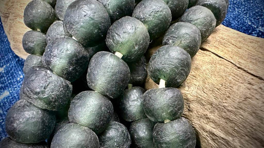 African Glass Bead Strand - Large-Hole Rounds - 15mm - 21”