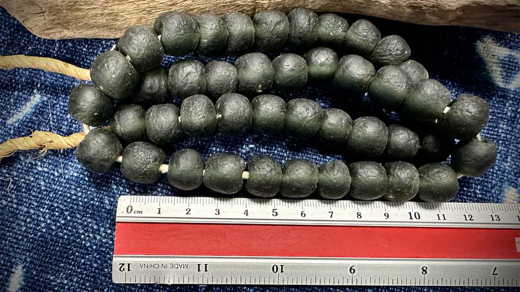 African Glass Bead Strand - Large-Hole Rounds - 15mm - 21”