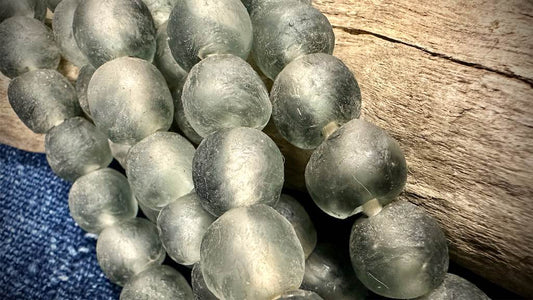 African Glass Bead Strand - Large-Hole Rounds - 14mm - 22”