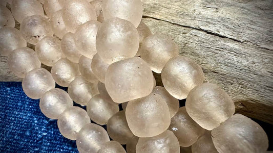 African Glass Bead Strand - Large-Hole Rounds - 15mm - 20”