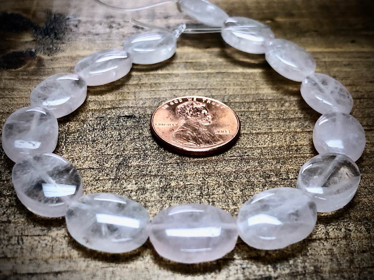Rose Quartz (Dyed) Smooth Ovals Bead Strand - 10mm x 14mm - 8"