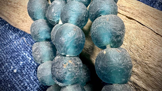 African Glass Bead Strand - Large-Hole Rounds - 15mm - 22”