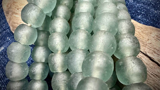 African Glass Bead Strand - Large-Hole Rounds - 15mm - 20”