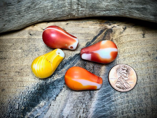 African Trade Bead Lot: 4 Mali Wedding Trade Beads—15mm x 24mm