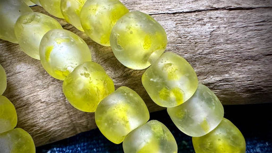 African Glass Bead Strand - Large-Hole Rounds - 14mm - 21”