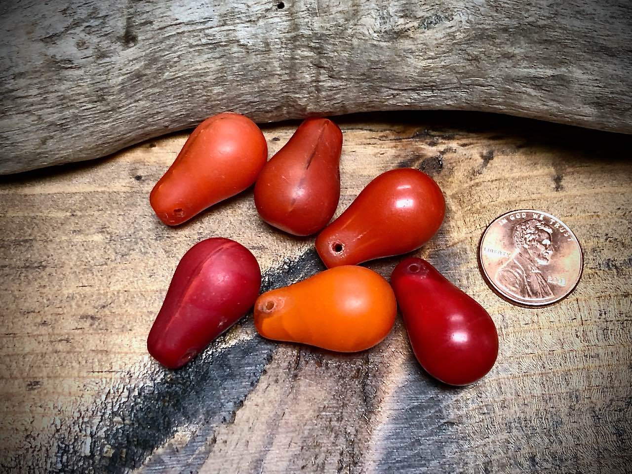 African Trade Bead Lot: 6 Mali Wedding Trade Beads—15mm x 24mm