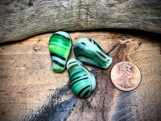 African Trade Bead Lot: 3 Mali Wedding Trade Beads—15mm x 24mm