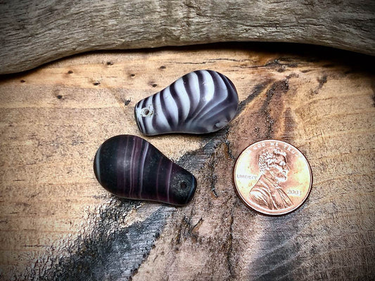 African Trade Bead Lot: 2 Mali Wedding Trade Beads—15mm x 24mm