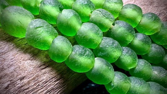 African Glass Bead Strand - Large-Hole Rounds - 10mm - 21”