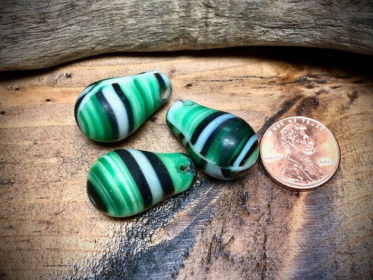 African Trade Bead Lot: 3 Mali Wedding Trade Beads—15mm x 24mm