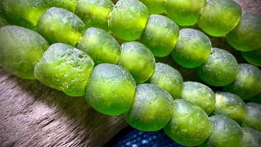 African Glass Bead Strand - Large-Hole Rounds - 10mm - 19”