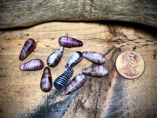 African Trade Bead Lot: 10 Mali Wedding Trade Beads—7mm x 16mm