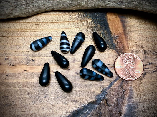 African Trade Bead Lot: 10 Mali Wedding Trade Beads—7mm x 16mm