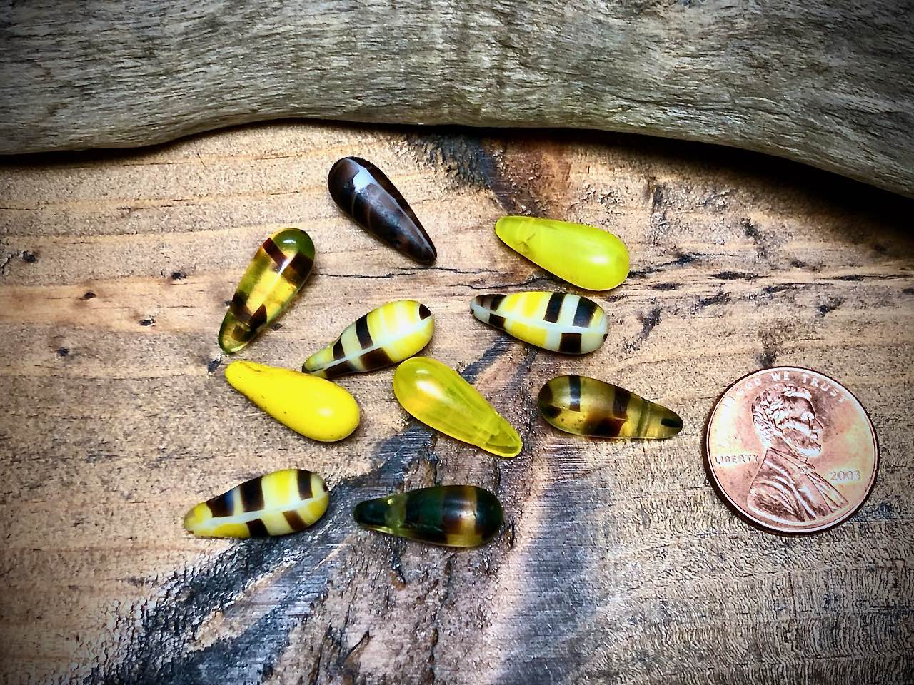 African Trade Bead Lot: 10 Mali Wedding Trade Beads—7mm x 16mm