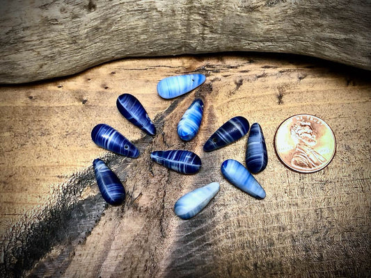 African Trade Bead Lot: 10 Mali Wedding Trade Beads—7mm x 16mm