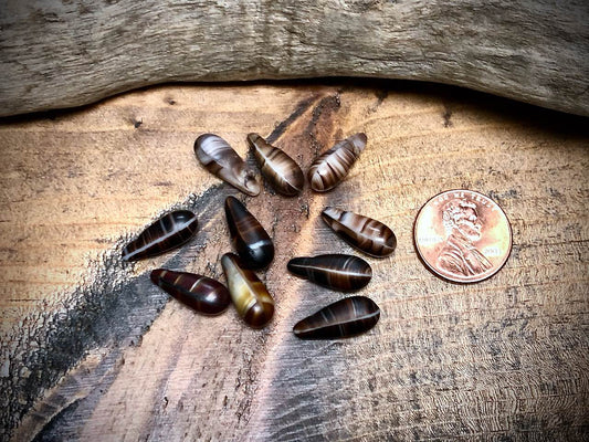 African Trade Bead Lot: 10 Mali Wedding Trade Beads—7mm x 16mm