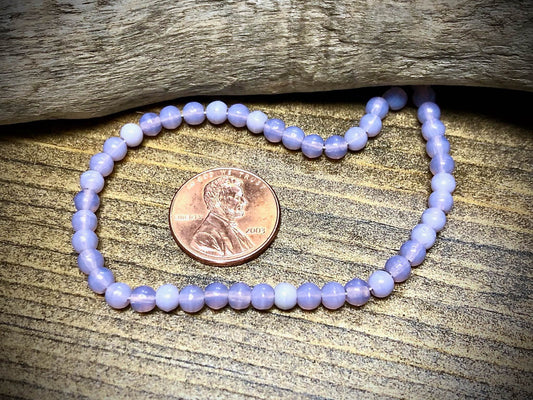 Purple Opal Druk Beads Czech Glass Strand - 4mm