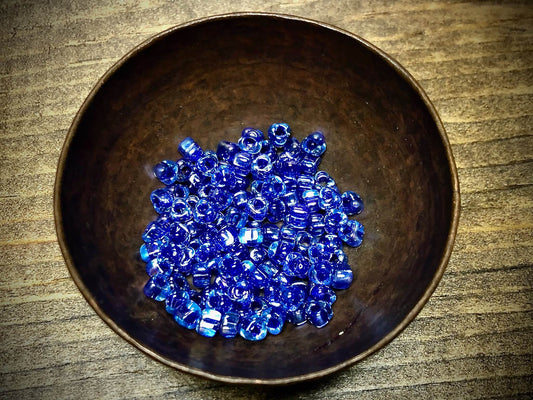 Miyuki Triangle Sparkling Violet Lined Aqua AB - 5/0