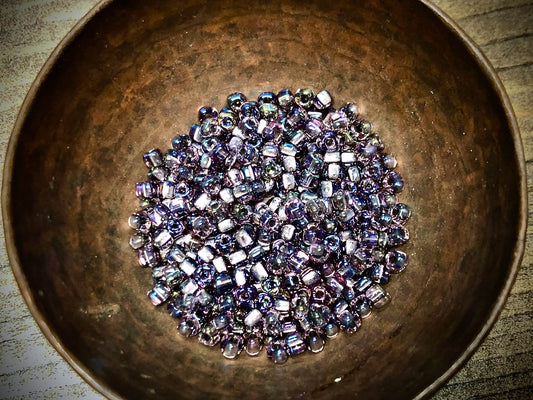 Miyuki Triangle Sparkling Lined Smoky Amethyst AB - 8/0