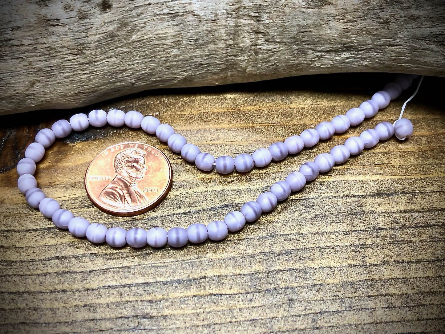 Matte Medium Purple Druk Beads Czech Glass Strand - 4mm