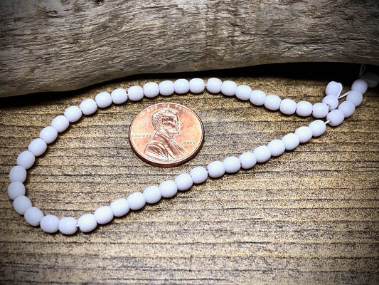 Matte Light Purple Druk Beads Czech Glass Strand - 4mm