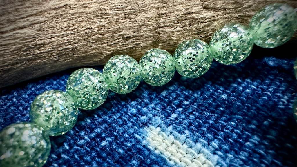 Italian Polyester Bead Strand - Round - Sage - 8mm