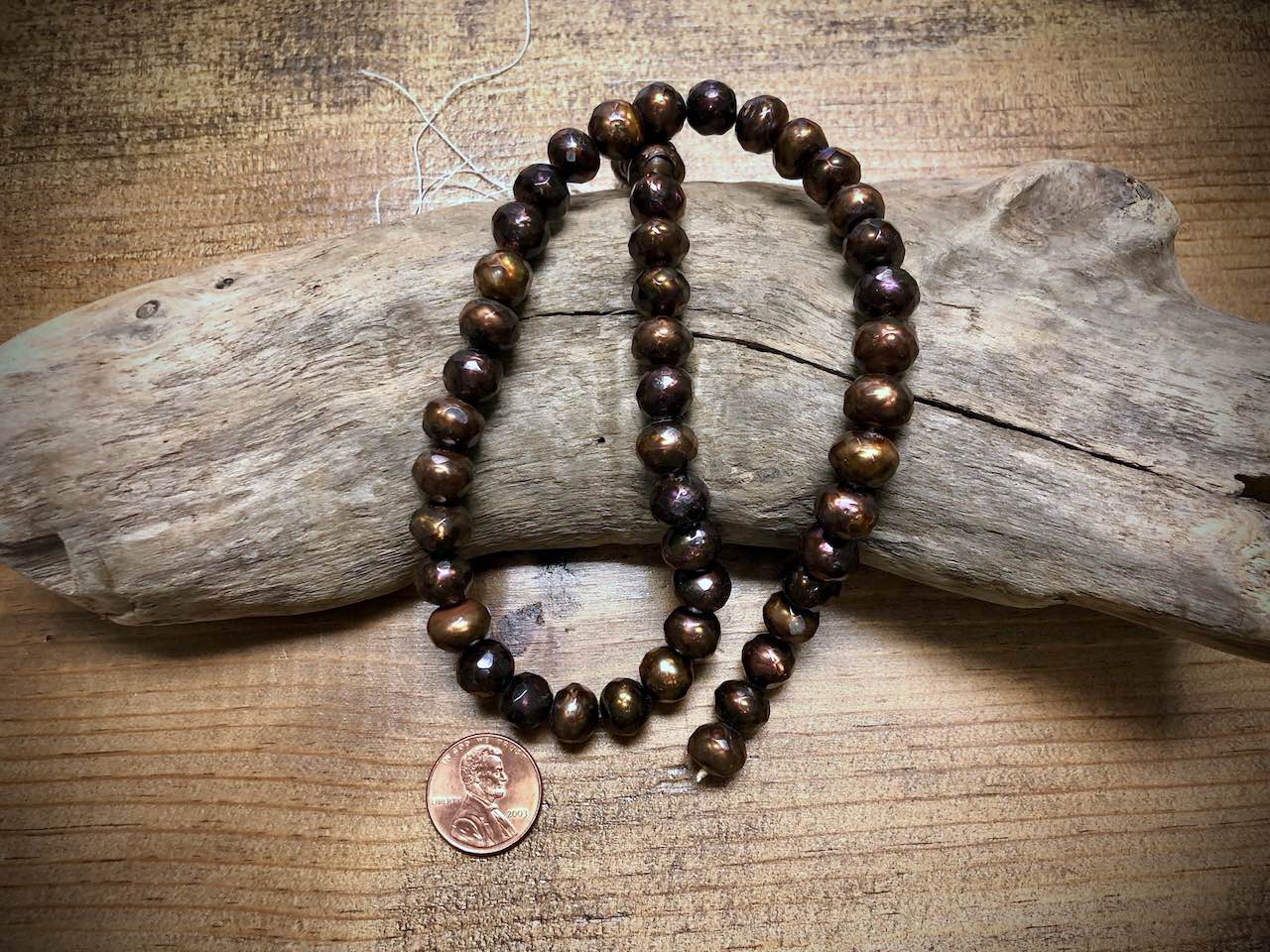 Old-Stock, Vintage Freshwater Pearls - Faceted - 10mm - 16”