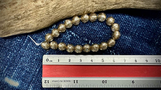 Italian Polyester Bead Strand - Glitter Round - Bronze - 8mm