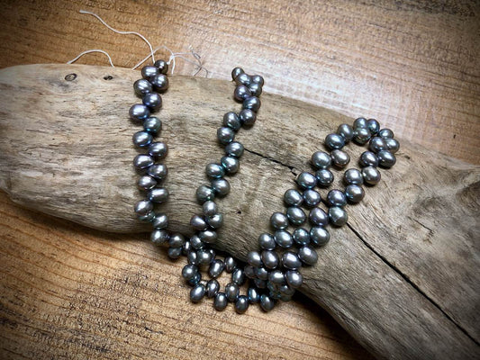 Old-Stock, Vintage Freshwater Pearls - 5mm x 6-7mm - 16”