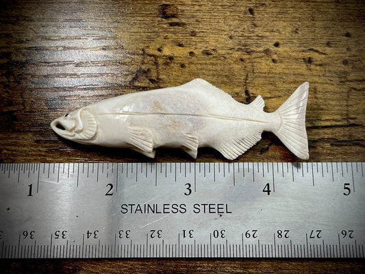Hand-Carved Antler Salmon Pendant