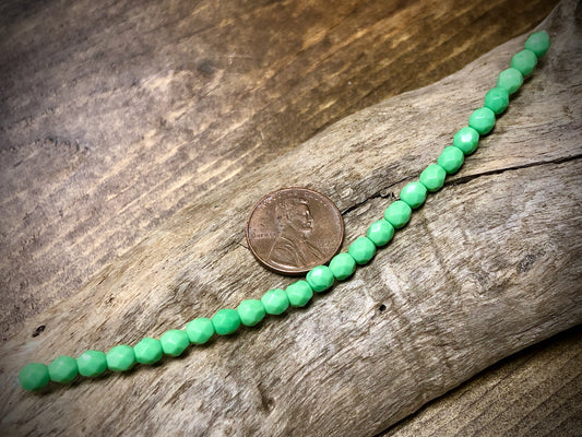 Czech Glass Fire Polished Bead Strand - Faceted Rounds - 5mm - 5”