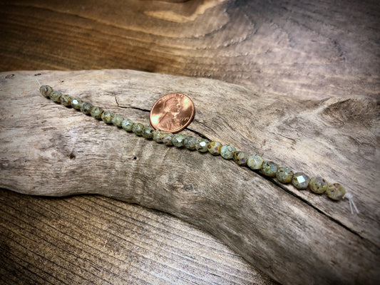 Czech Glass Fire Polished Bead Strand - Faceted Rounds - 5mm - 5”