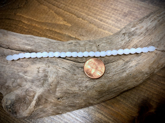 Czech Glass Fire Polished Bead Strand - Faceted Rounds - 5mm - 5”