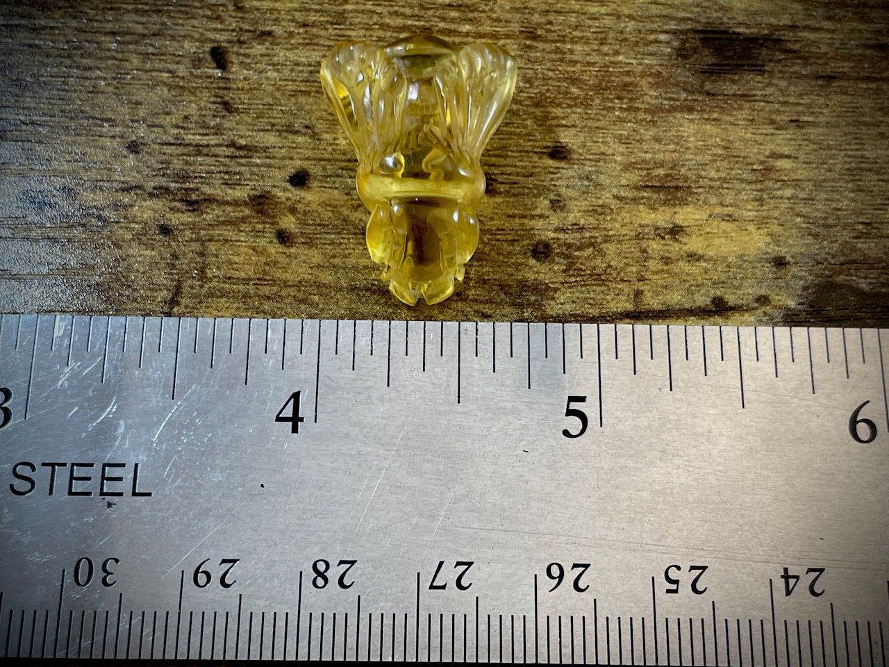 Hand-Carved Amber Bee #48