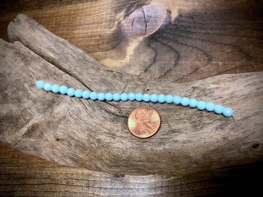 Czech Glass Fire Polished Bead Strand - Faceted Rounds - 5mm - 5”