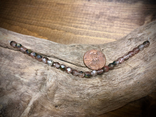 Czech Glass Fire Polished Bead Strand - Faceted Rounds - 5mm - 5”