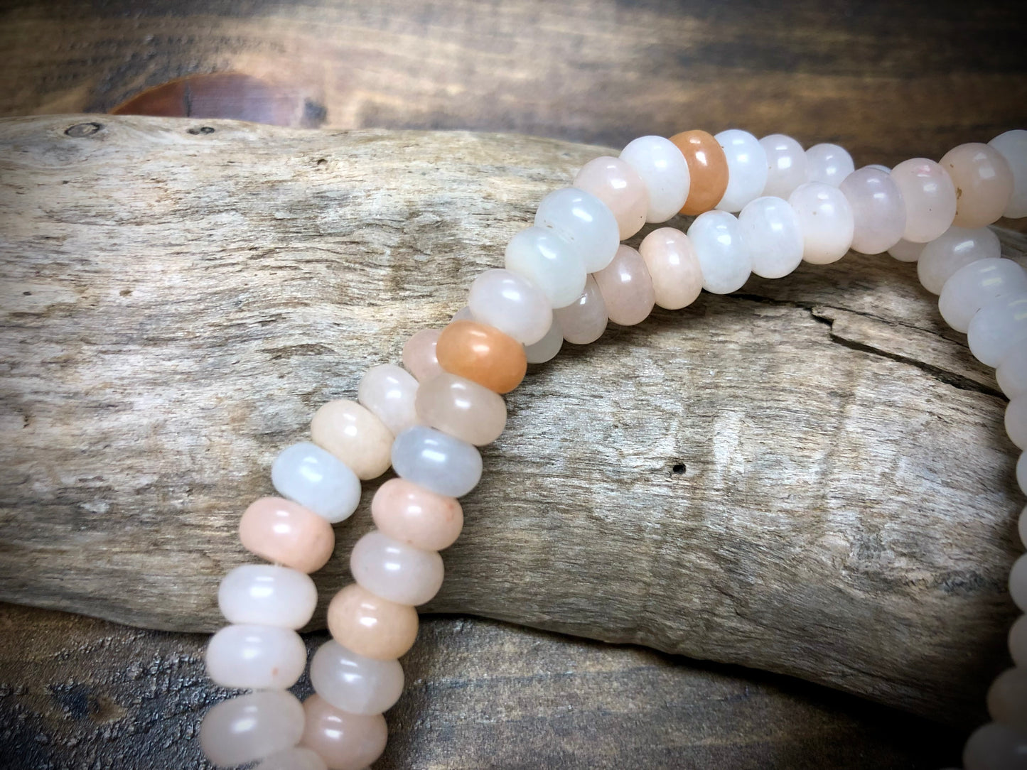 Peach Aventurine Smooth Rondelle Bead Strand - 8mm x 5mm - 16”