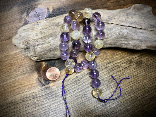 Ametrine AAA Grade Rounds Bead Strand - 12mm - 15.5”