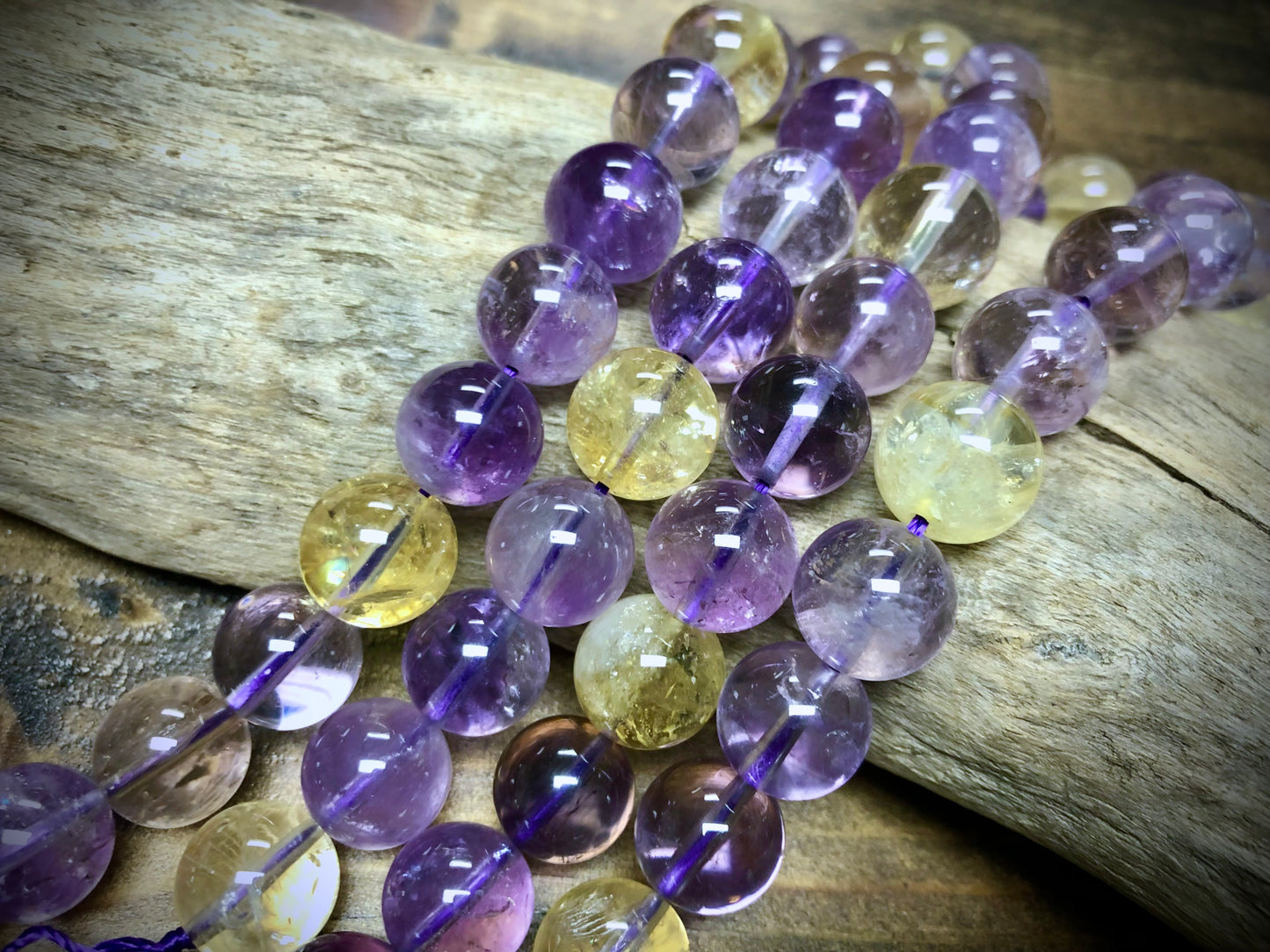 Ametrine AAA Grade Rounds Bead Strand - 12mm - 15.5”