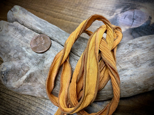 Side-Stitched Silk Ribbon - Jackfruit