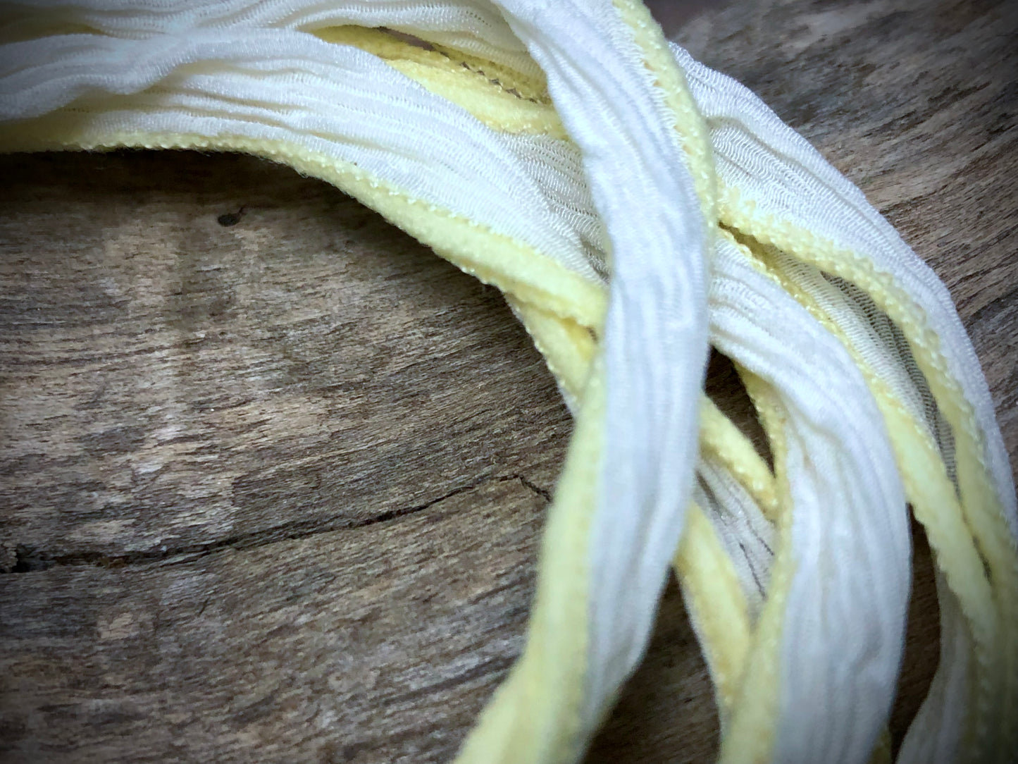 Side-Stitched Silk Ribbon - Lemon Sorbet